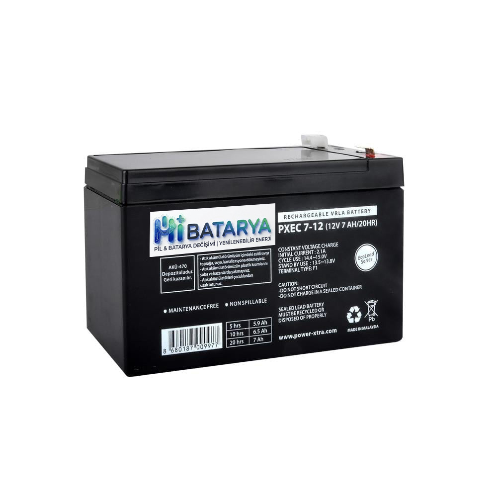 HiBatarya EcoLead - PXEC7-12 - 12V 7 Ah Kuru Akü