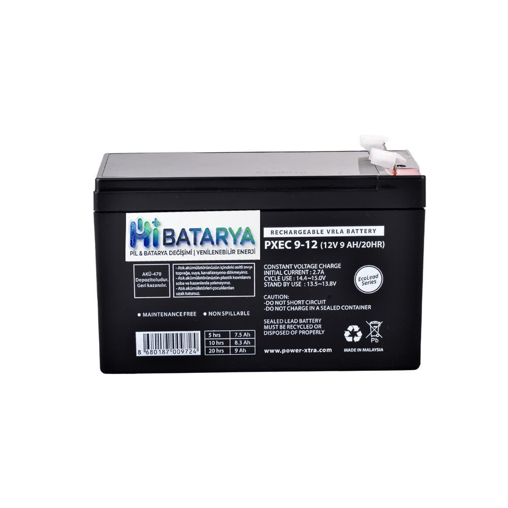 HiBatarya EcoLead - PXEC9-12 - 12V 9 Ah Kuru Akü