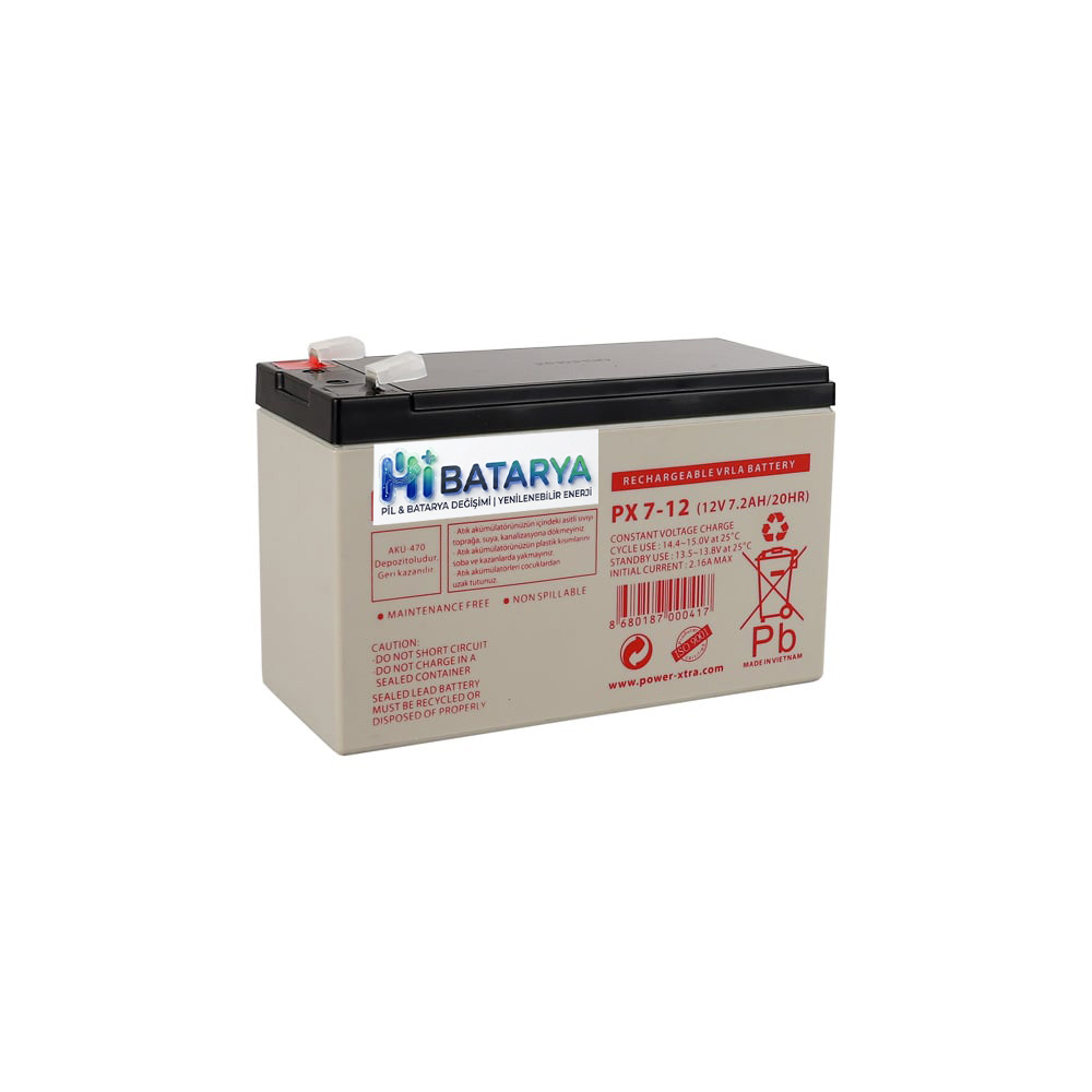 HiBatarya NP7-12 - 12V 7 Ah F1 (ince) Bakımsız Kuru Akü