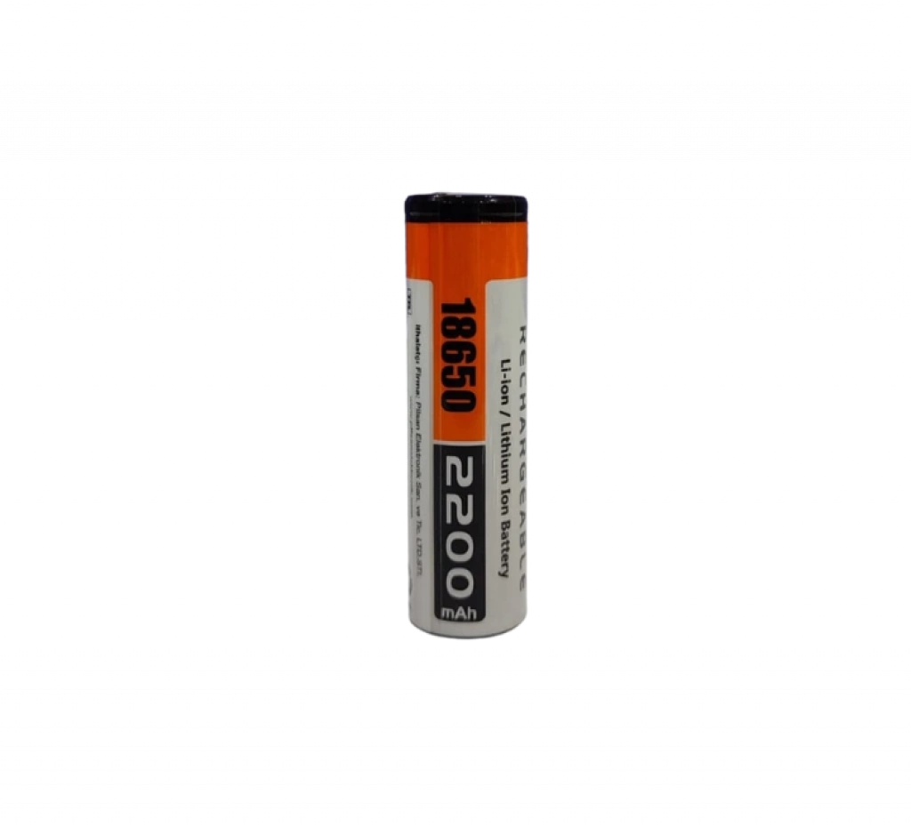Orion - Şarjlı Pil - Lityum İyon - 3.7v 2200 mAh - 18650 Boy - 5c - Başsız